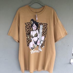 Spencer Foureyes Cheetah Kinky Graphic T-Shirt Size XL Animal Print Brown